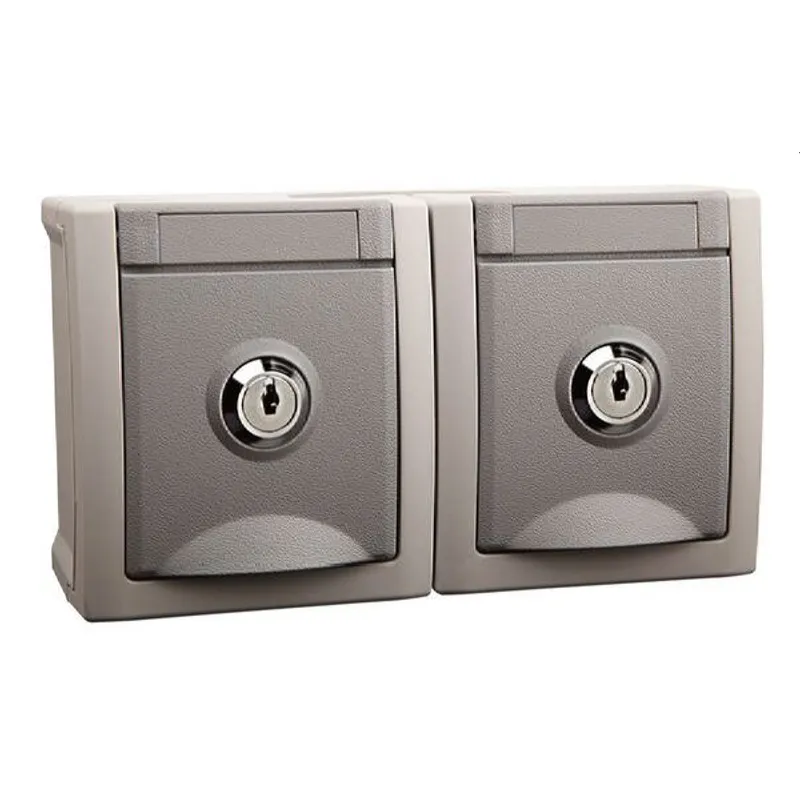 HHG Pacific Steckdose abschließbar 2fach 90591076-DE Nr. 6 FR-AP IP54