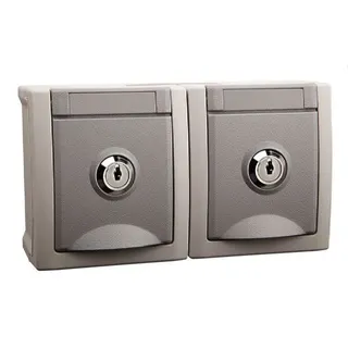 HHG Pacific Steckdose abschließbar 2fach 90591078-DE Nr. 8 FR-AP IP54