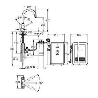 GROHE Blue Professional Spültischbatterie mit Filterfunktion Starter Kit, supersteel – Bild 2