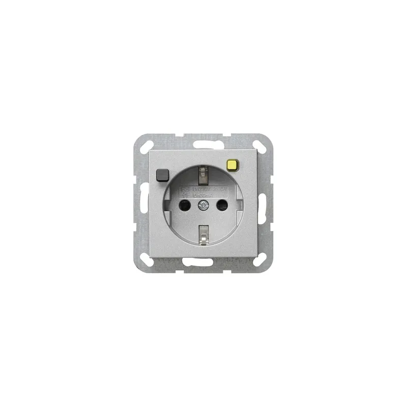 GIRA FI-Schutzsteckdose 267726 30mA erh. Berührungss. Aluminium