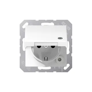 Jung Steckdose SCHUKO SPAS1520XKLKOWW m.Klappd.m.Funkt.