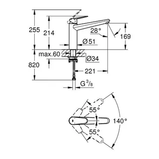 Grohe Eurodisc Cosmopolitan Spültisch-Armatur Vorfenster chrom – Bild 2