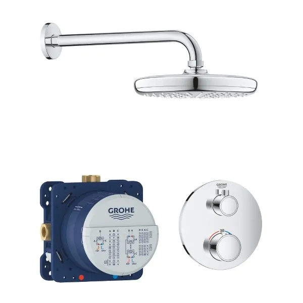 Grohe Thermostat Set mit Tempesta Kopfbrause (chrom)