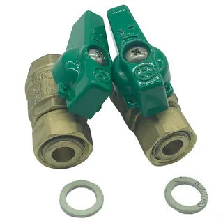 MHG Anschluss-Set KW/TWW 2x Kugelhahn grün G/Rp1/2, DVGW