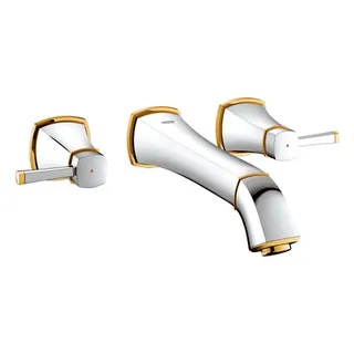 Grohe 3-Loch WT-Batterie Grandera 20415 Wandmontage FMS Ausl. 234mm chrom/gold