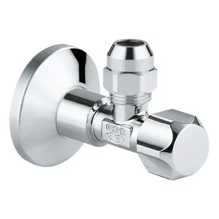 Grohe Eckventil 22052 3/8x3/8'' selbstd. Quetschv. Schubschaft lang Rosette, chrom