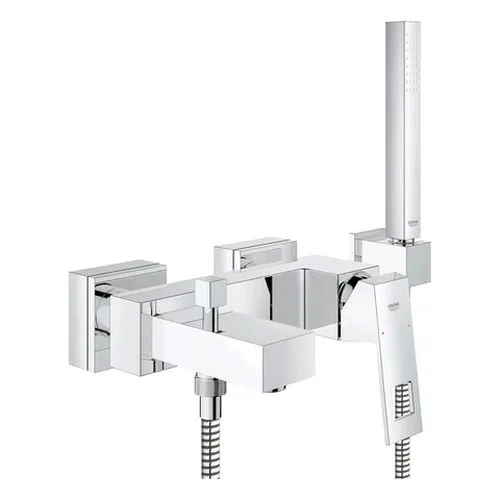 Grohe Eurocube Wannenmischer Aufputz mit Brausegarnitur Euphoria Cube chrom