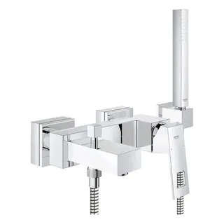 Grohe Eurocube Wannenmischer Aufputz mit Brausegarnitur Euphoria Cube chrom