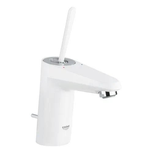 Grohe Eurodisc Joy Waschtisch Armatur S-Size moon white mit Zugstangen-Ablaufgarnitur