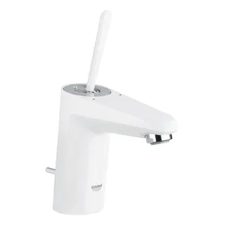 Grohe Eurodisc Joy Waschtisch Armatur S-Size moon white mit Zugstangen-Ablaufgarnitur