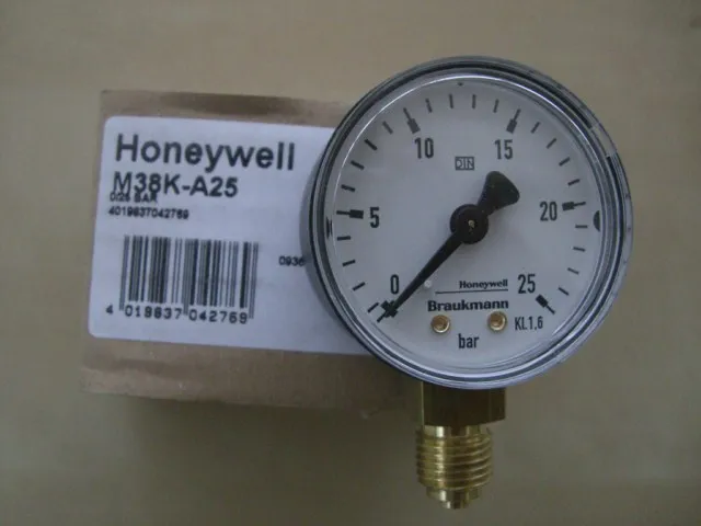 Resideo Manometer, Gehäusedurchmesser 50 mm, Anschluss G 1/4, Teilung 0 - 25 bar