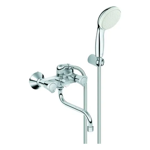 Grohe 2-Griff-Mehrzweckbatterie Costa 26790 mit Tempesta Wandhalterset chrom