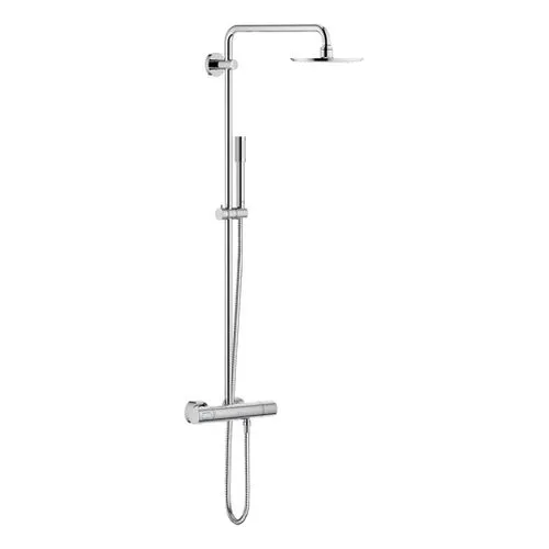 Grohe Rainshower Duschsystem mit Thermostat, Kopfbrause und Sena Handbrause chrom