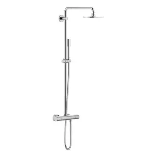 Grohe Rainshower Duschsystem mit Thermostat, Kopfbrause und Sena Handbrause chrom