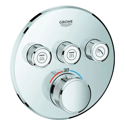 Grohe Thermostat Grohtherm SmartControl rund FMS 3 Absperrventile chrom