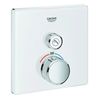 Grohe Grohtherm SmartControl Thermostat eckig Fertigset mit 1 Absperrventil moon white – Bild 1