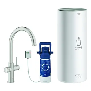 Grohe Armatur und Boiler Red Duo 30079 L-Size C-Auslauf supersteel