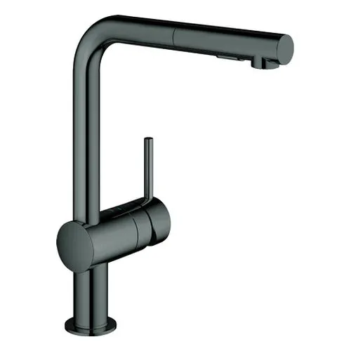 Grohe Spültischmischer Minta L-Auslauf mit ausziehbarer Spülbrause (hard graphite)