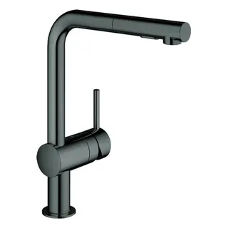Grohe Spültischmischer Minta L-Auslauf mit ausziehbarer Spülbrause (hard graphite)