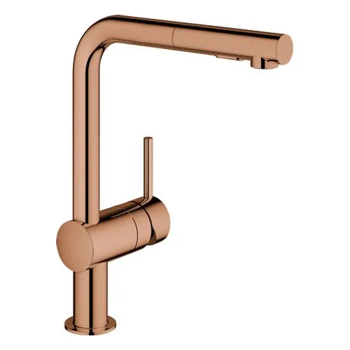 Grohe Spültischmischer Minta L-Auslauf mit ausziehbarer Spülbrause (warm sunset)