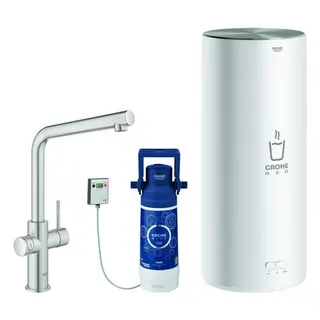 Grohe Armatur und Boiler Red Duo 30325 L-Size L-Auslauf supersteel
