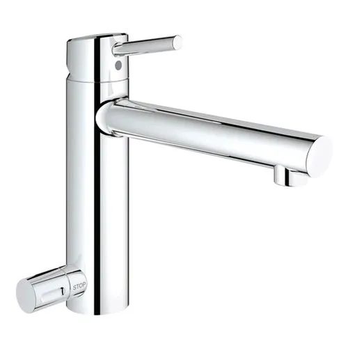 Grohe Concetto Spültisch Armatur, mittelhoher Auslauf, Absperrventil, chrom