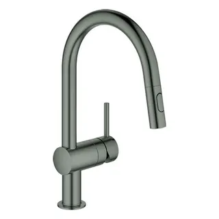 Grohe Spültischmischer Minta C-Auslauf mit ausziehbarer Spülbrause (hard graphite gebürstet)