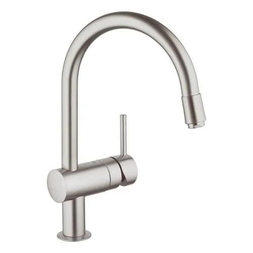Grohe Minta Spültisch Armatur mit herausziehbarem Mousseurauslauf supersteel