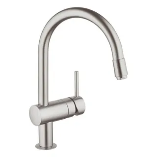 Grohe Minta Spültisch Armatur mit herausziehbarem Mousseurauslauf supersteel