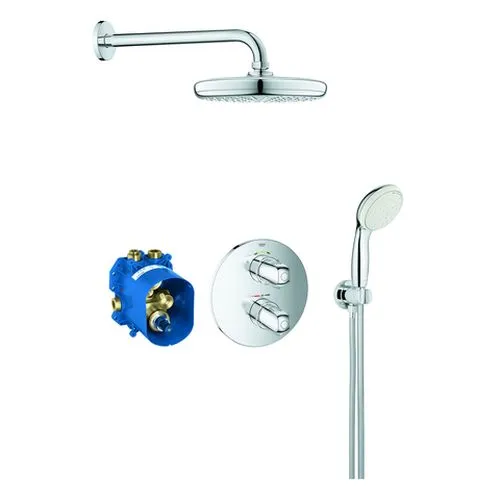 Grohe Grohtherm 1000 Unterputz Duschsystem mit Thermostat, Kopfbrause, Armatur