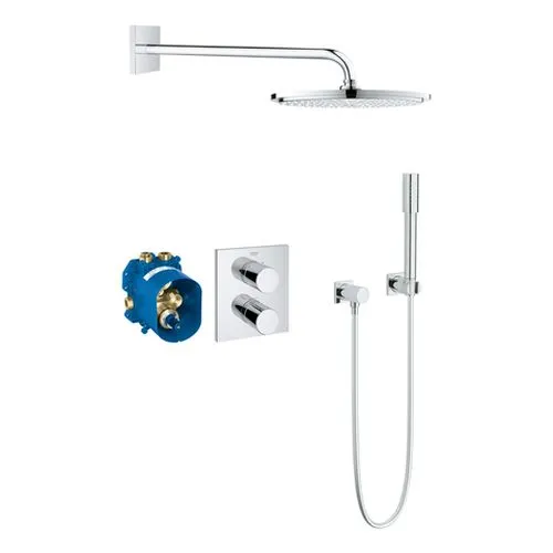 Grohe Grohtherm 3000 C Unterputz Set mit Thermostat, Kopf-/Handbrause chrom
