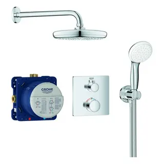 Grohe Grohtherm Duschsystem Unterputz 34729, Fertigset eckig (chrom)