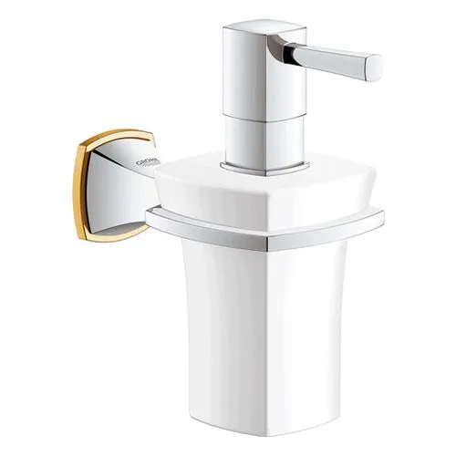 Grohe Halter Grandera 40627 mit Keramik- Seifenspender weiß/chrom/gold