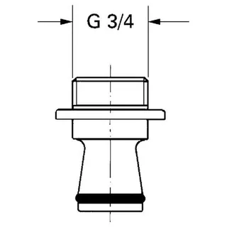 Grohe Universal-Adapter 12037 f.Standanschluss 12036 3/4" x 11,5, chrom – Bild 2