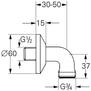 Grohe Anschlusswinkel Atlanta 12063 1/2" x 3/4", chrom – Bild 2