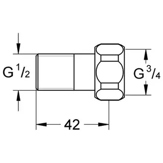 Grohe Anschluss gerade 12422 3/4" x 1/2", chrom – Bild 2