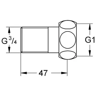 Grohe Anschluss gerade 12423 1" x 3/4", chrom – Bild 2