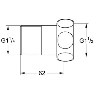 Grohe Anschluss gerade 12424 1 1/2" x 5/4", chrom – Bild 2