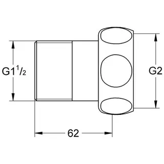 Grohe Anschluss gerade 12426 2" x 1 1/2", chrom – Bild 2
