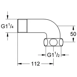 Grohe Anschlusswinkel 12430 2"x5/4", chrom – Bild 2
