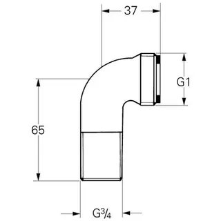 Grohe Anschlusswinkel 12477 3/4"x1", chrom – Bild 2