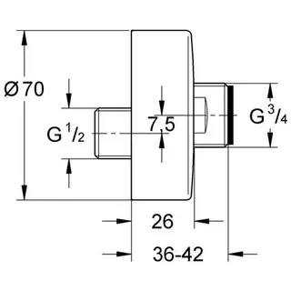 Grohe S-Anschluss 12662 für Essence Wannne-/Brausbatterie Aufputz – Bild 2