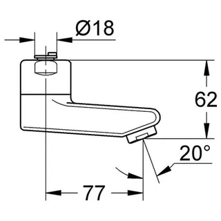 Grohe Auslauf 13080 Ausladung 75mm, chrom – Bild 2