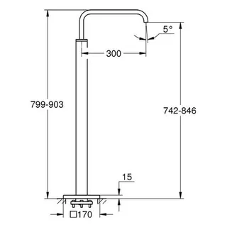 Grohe Allure Wanneneinlauf für Bodenmontage chrom – Bild 2