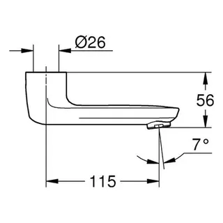 Grohe Gussauslauf 13378 Länge 115 mm, chrom – Bild 2