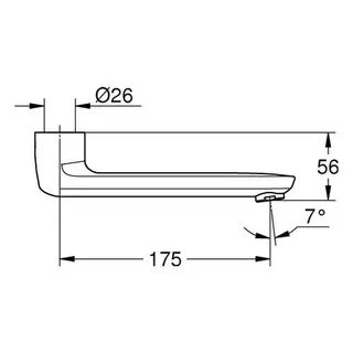 Grohe Gussauslauf 13380 Länge 175 mm chrom – Bild 2