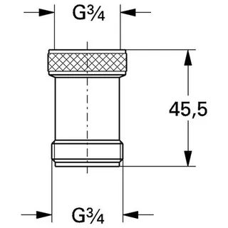 Grohe Doppel-Rückflussverhinderer 14159 3/4" für Badarmaturen, chrom – Bild 2