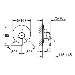 Grohe Concetto Einhand Wannenbatterie Fertigset chrom – Bild 2