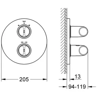 Grohe Veris Wannen-Thermostat Fertigset chrom – Bild 2