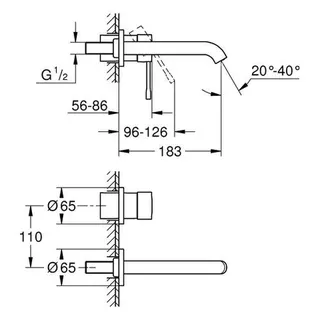 Grohe Essence 2-Loch Waschtischmischer (warm sunset gebürstet) – Bild 2